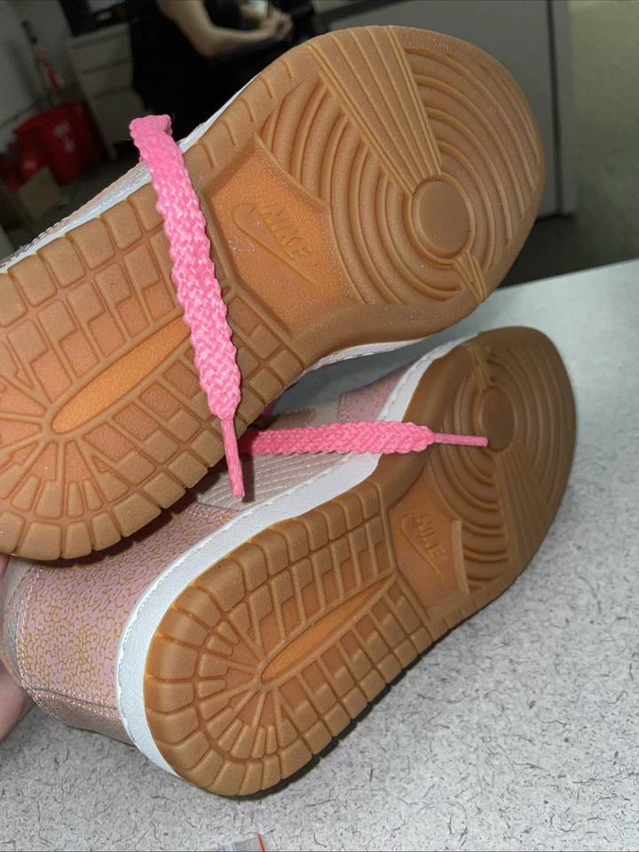 Nike Womens Dunk Sky Hi Desert Sand Gum Pink 543257-040 Wedge Sneakers Size 5 - Image 4 of 4