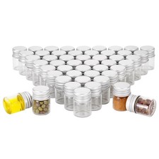 Kesell 49Pack 5ml Clear Glass Vials Glass Sample Bottles with Aluminium Cap T...