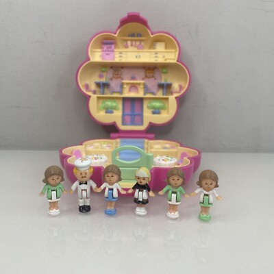 Polly Pocket 1990 Mr Fry's restaurant Bluebird toys complete + EXTRA FIGURES Vtg