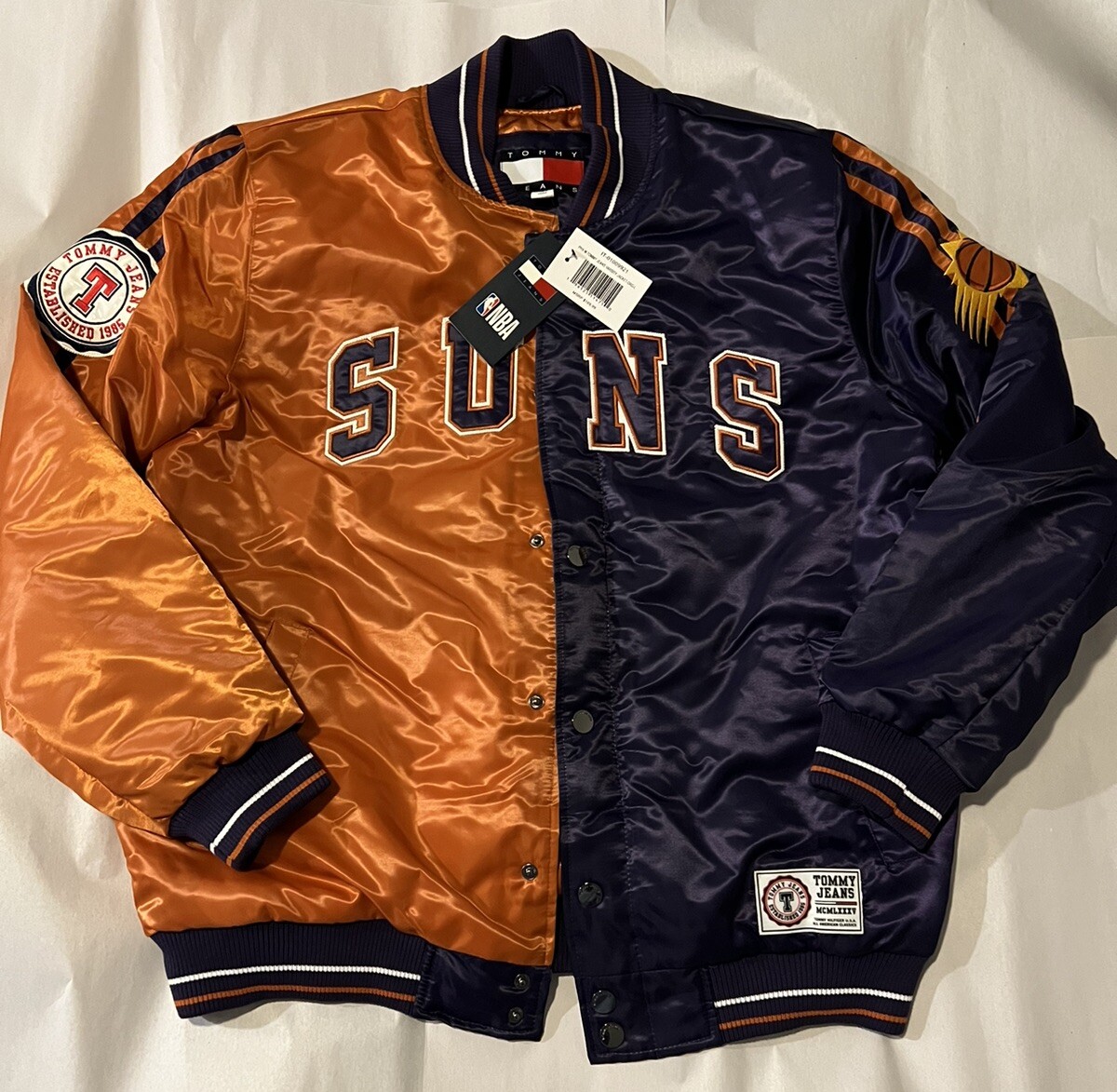 Phoenix Suns NBA Tommy Hilfiger Jeans Bomber Satin Jacket Men's