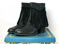 SBRICCA VINTAGE COLLECTION GENEEN BLACK LEATHER WOMENS BOOTS 8.5