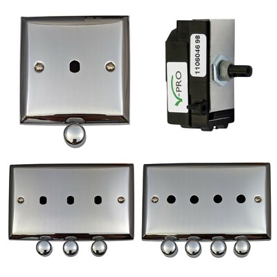G&H Spectrum poliert Chrom Dimmer Platten & Module LED Halogen Vpro Vcom Vdim