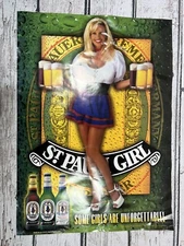 VTG St. Pauli Girl Some Girls Are Unforgettable Hanging Advertising Poster Sign
