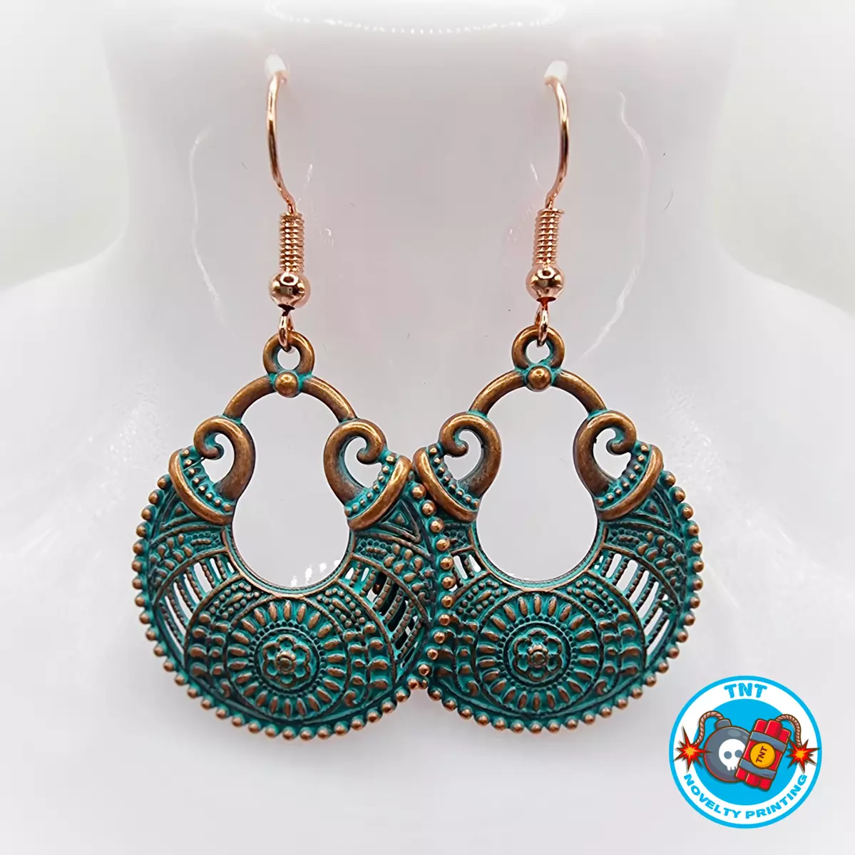 Copper colour earrings outlet