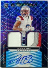 2024 Panini Obsidian Javon Baker Rookie Materials Ink #RMI-JBR Purple /49