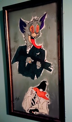 Art Work Frame Tom & Daffy Duck Scarface 