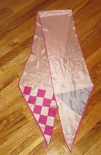 Vintage Anne Klein Pink Magenta Gray Geometric 100 Silk Bias Oblong Scarf 74"