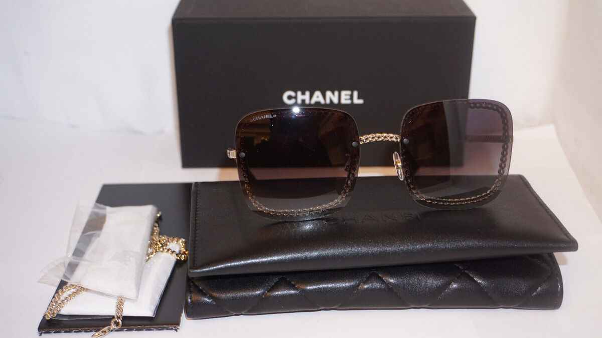 CHANEL Sunglasses Gold Light Chain Grey Gradient CH4244 C395 CHANEL Sunglasses Gold Light Chain Grey Gradient CH4244 C395