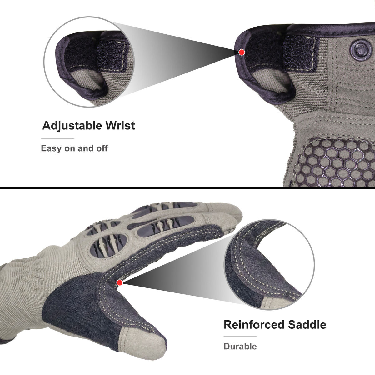 Men Women Safety Work Gloves Impact Heavy Duty Utility Silicone Grip Work  Gloves