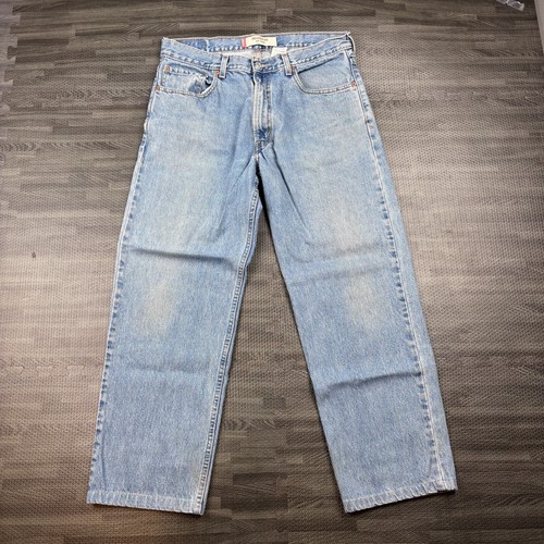 Levis Jeans Herren 34x32 (33x28) Blau 550 Relaxed Straight Mid Rise Light Denim