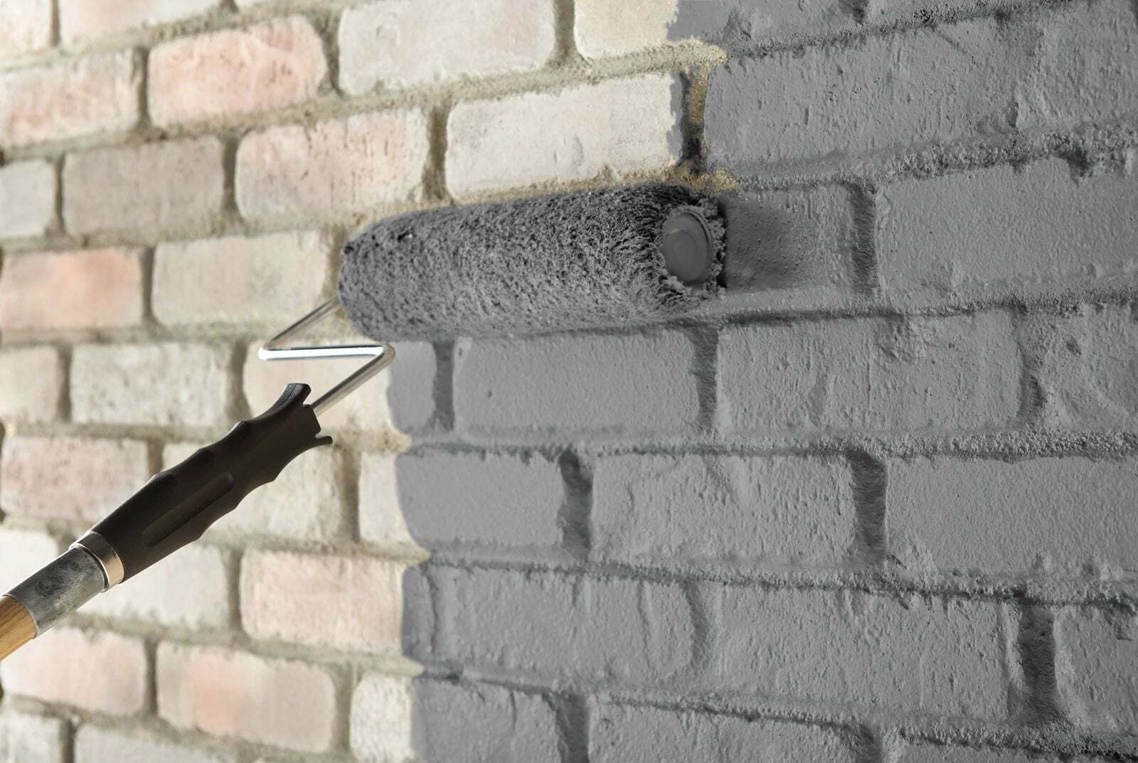 Self-Priming Masonry Stucco and Brick Paint Interior/Exterior Flat Gray 1 Gallon