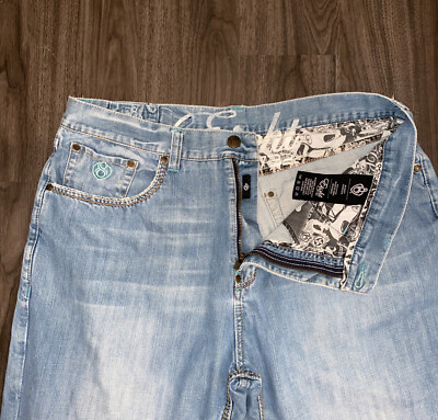 Eight 732 8732 Jeans Mens 40x34 Embroidered Pockets Hip Hop Eight 732 8732 Jeans Mens 40x34 Embroidered Pockets Hip Hop