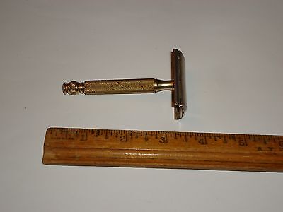 Vintage Gillette Gold Tech Ball End Double Edge Safety Razor Gold Tone Ebay