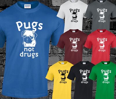 Mops Not Drugs Herren T-Shirt lustig Witz Hunde Neuheit Geschenk