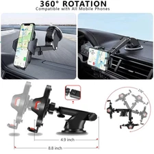 Car Cell Phone Holder Mount Stand Windshield Dashboard For iPhone Android GPS