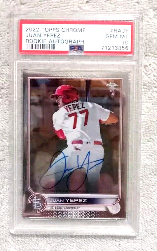 2022 Topps Chrome Juan Yepez RC Rookie Auto Autograph #RA-JY ~ PSA 10 Gem Mint