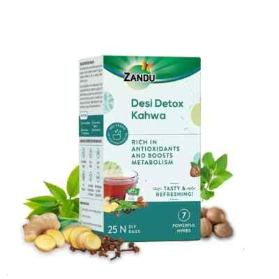 Zandu Desi Detox Kahwa Power of Green Tea 25 tea bags free shipping world wide