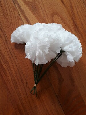 Royal Imports White Silk Carnations