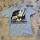 Vintage Discovery Space Shuttle Dirt Shirts Single Stitch Blue Cotton Blend XL