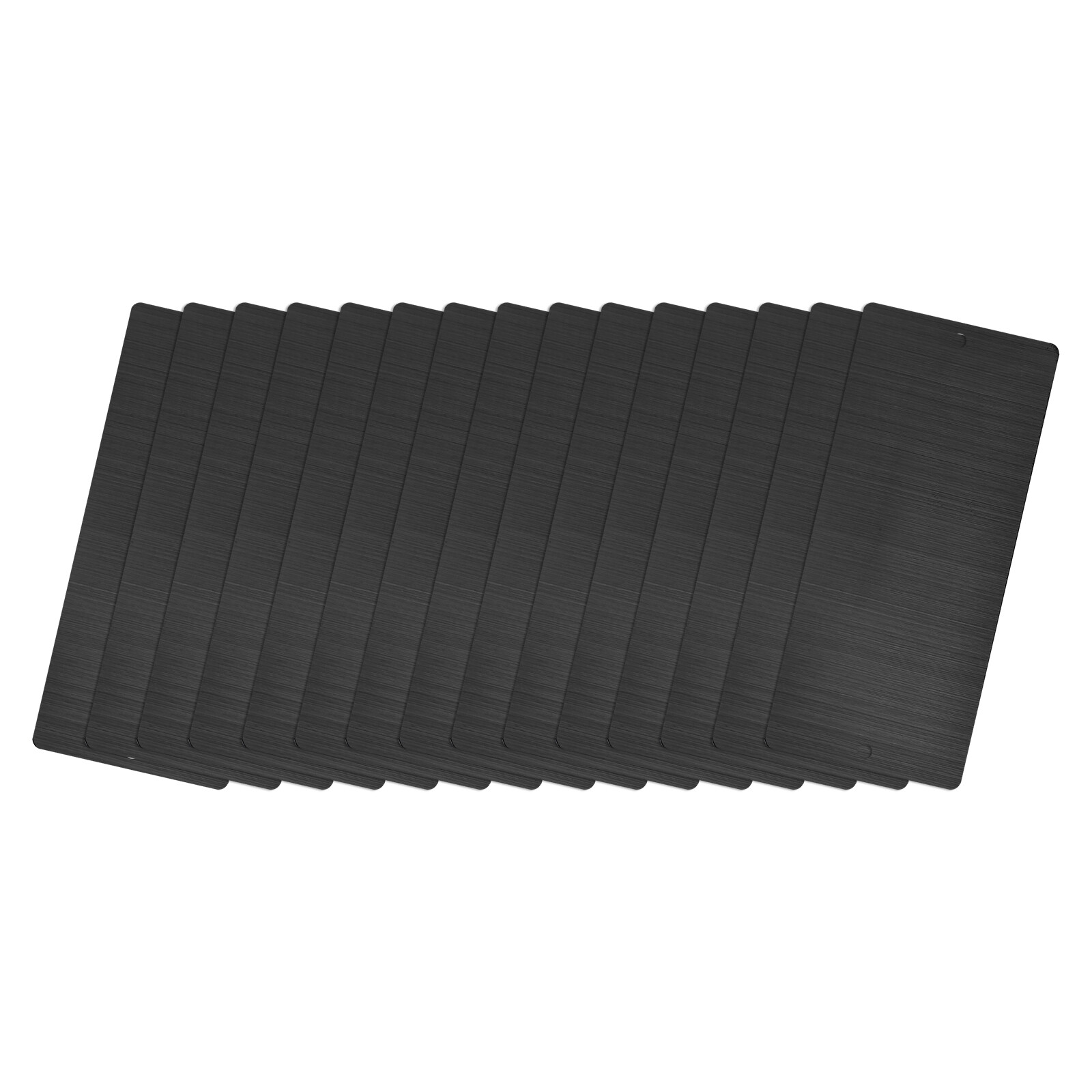 50x22x0.4mm Brushed Stainless Steel Blank Metal Card with Hole Dark Gray 15Pcs