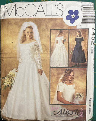 mccalls bridesmaid dress patterns McCalls Sewing Pattern 9225 Evening Elegance Women's Misses Lined Evening  Dress 2 lengths & Scarf Size 4-6-8