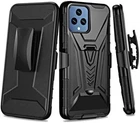 For T-Mobile Revvl 6 5G - Black Hard Holster Kickstand Armor Case w/ Belt Clip