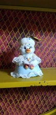 Vintage Ceramic Jasco Caring Critter Chimers Porcelain Bell Mother Bird & Baby