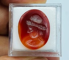 Genuine Ancient Roman Carnelian Stone Intaglio Seal Circa 1st - 3rd Century AD