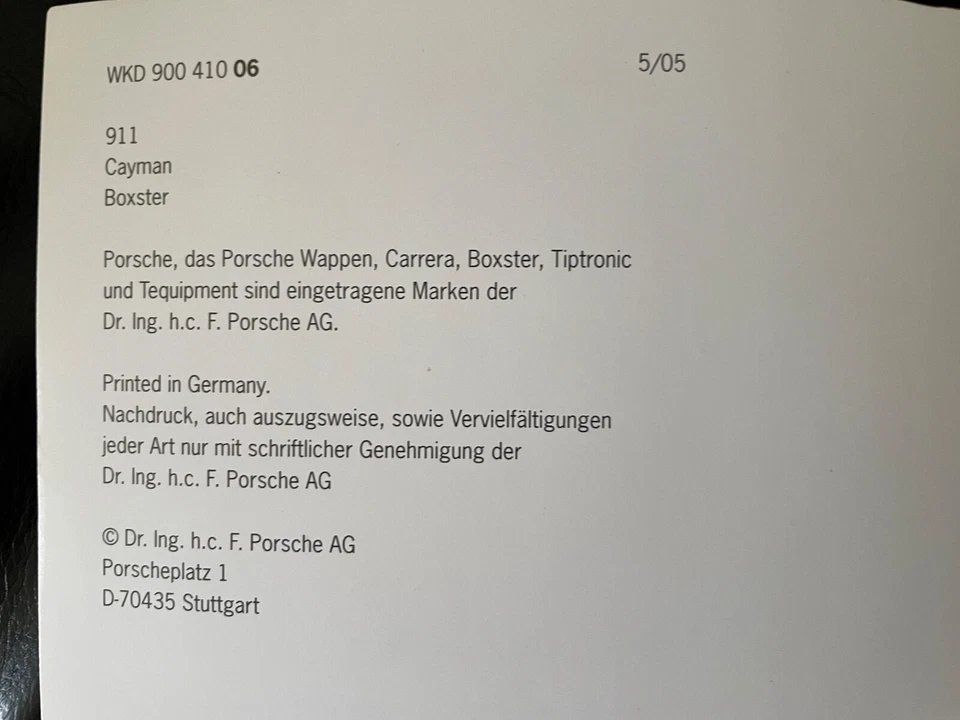 Porsche Serviceheft Garantie & Wartung Porsche 997 Cayman Boxster  Dr. Wiedeking - Bild 2 von 4