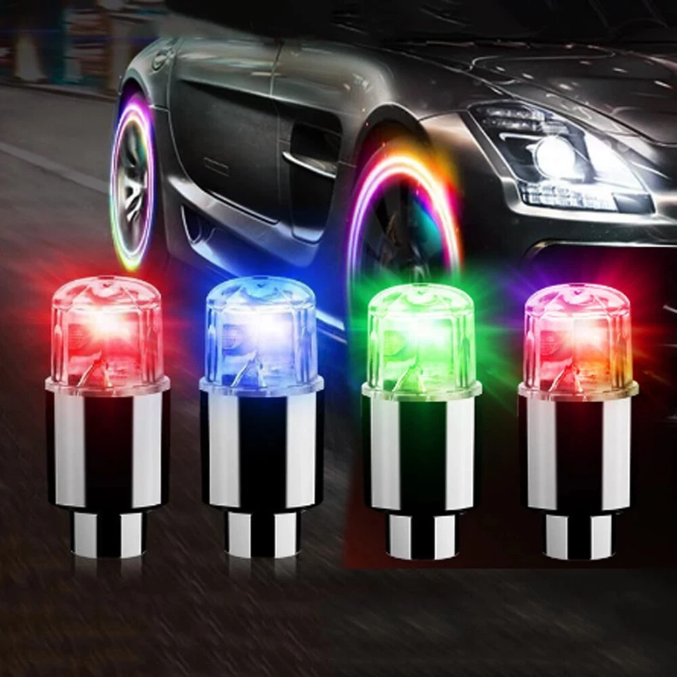 4x Car Wheel Tire Tyre Air Valve Stem Cap LED Light Caps Accessories For Bike - Image 2 of 4