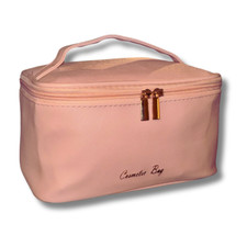 Pink Cosmetic Bag Travel Makeup Beauty Purse Organizer Girls Women Gift for Her
