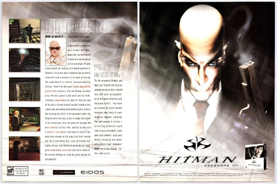 Vintage Print Ad 2000 Hitman Codename 47 PC OG Classic Original Promo Poster Art