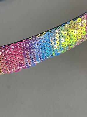 KURT GEIGER LONDON SEQUIN RAINBOW EVIL EYE BELT IN MULTI XS  display picture 2