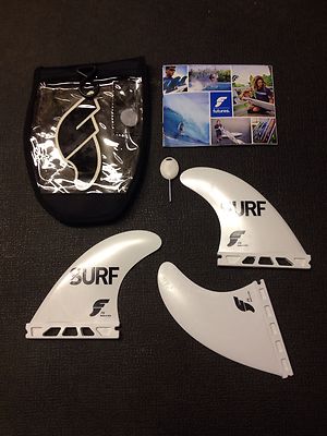1 Set Of 3 Fins Futures Transworld Surf Board F6 Thruster Fins Surfing, Size M