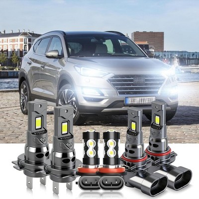 For Hyundai Tucson 2019-2020 6x 6000K LED Headlight Hi/Lo + Fog Light Bulb Kit