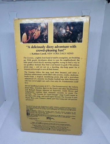 The Goonies Slipsleeve VHS 1986 1st Release No Barcode RARE OG - Picture 4 of 6