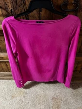 womens ann taylor loft blouse medium. Hot Pink.