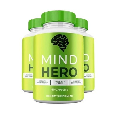 3-Pack Mind Hero Brain Capsules - MindHero Cognitive Support - 180 Capsules