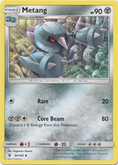Pokemon -  Metang - 84/145 - Guardians Rising  - NM/M