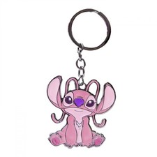 Lilo and Stitch Angel Sitting Keychain Pink