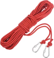 Hollow Braided Polypropylene Anchor Rope with Hook, 1/4 Inch 50ft Nylon Floating