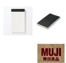 MUJI Perforated Grid Memo Pad Black 65x113mm 60 Sheets Compact Minimal Notepad