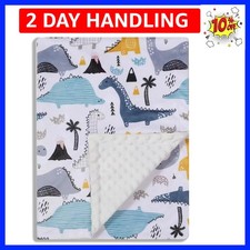 Baby Blanket for Boys Girls Soft Minky with Double Layer Dotted Backing, Colo...