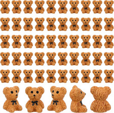 50 Pcs Mini Teddy Bears Mini Resin Figures Small Miniature Bear Cute Tiny Bears