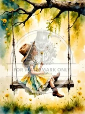 Yellow Cowgirl | A4 Rice Paper | Paper for Decoupage | Decoupage Central