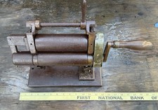 Antique Tabletop Cast Iron Leather Glazing Roller H. Leach Machinery Co.