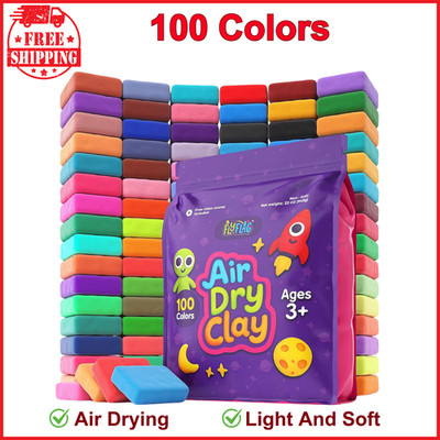 Air Dry Clay 100 Colors Non-Toxic Modeling Clay for Kids Creative Play &Learning