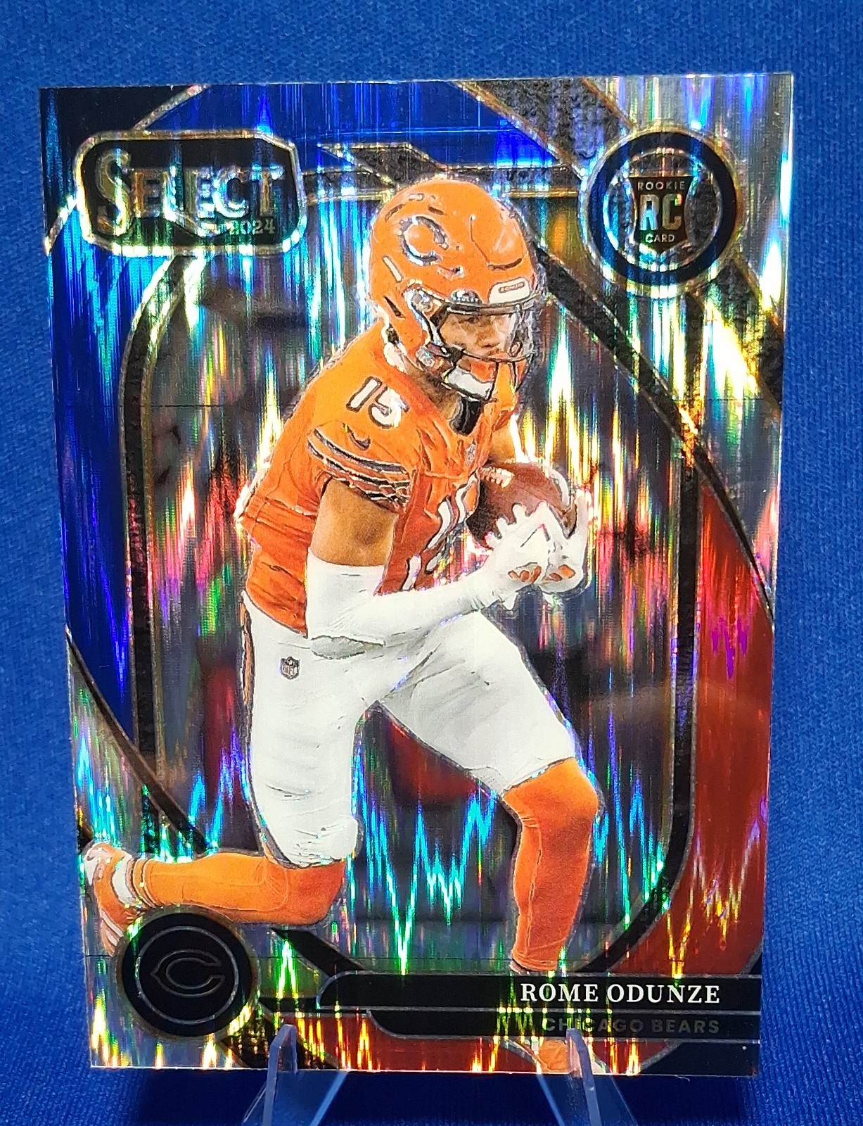 2024 Panini Select - Club Level Rome Odunze #236 Red & Blue Shock Prizm (RC)