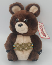Dakin Bear Plush Moscow Olympics Misha 1980 Pre-owned with tags 8 inches