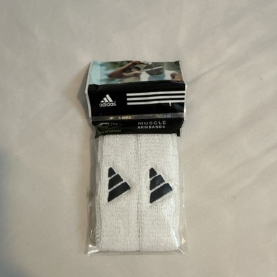 adidas Muscle Armbands Moisture Resistant White & Black One Size Running